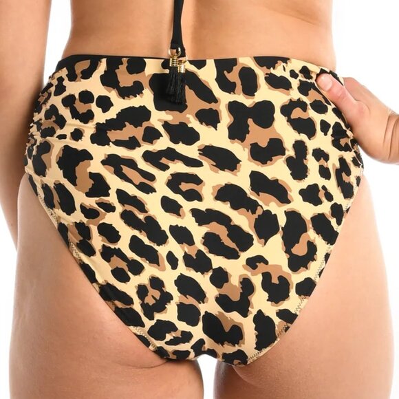 La Blanca Running Wild Twist Front Tankini High Waist Convertible Bottom Tan 8 - Picture 6 of 6